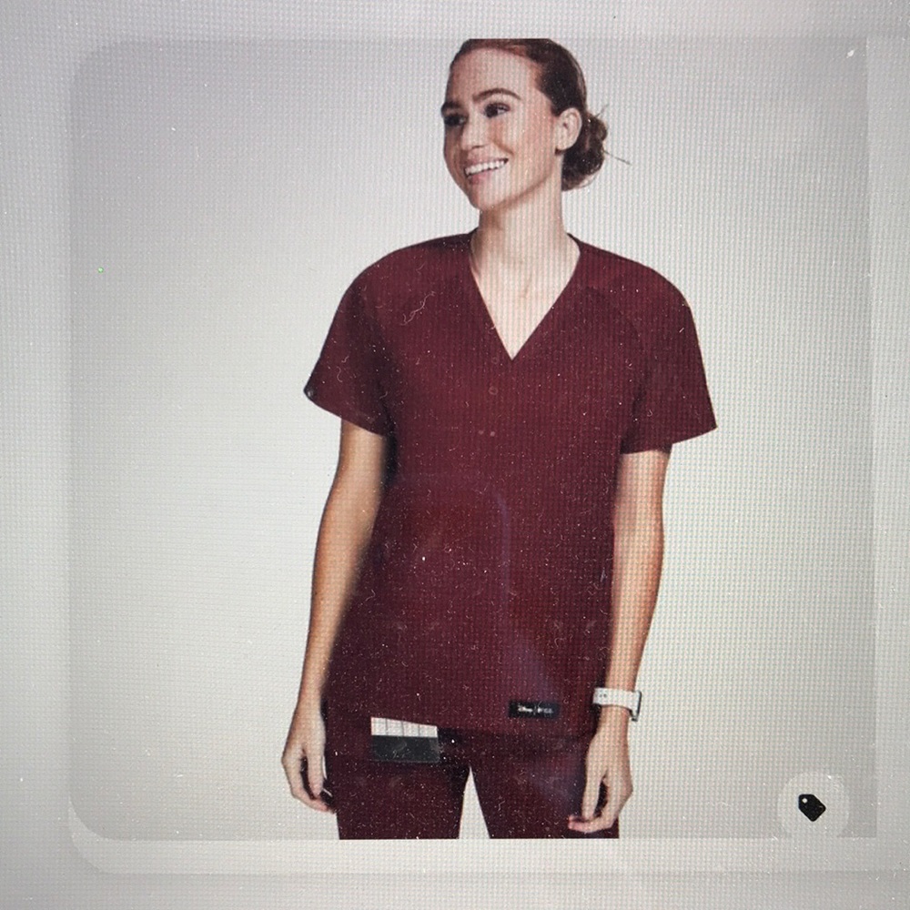 Figs limited edition Mickey Mouse burgundy top